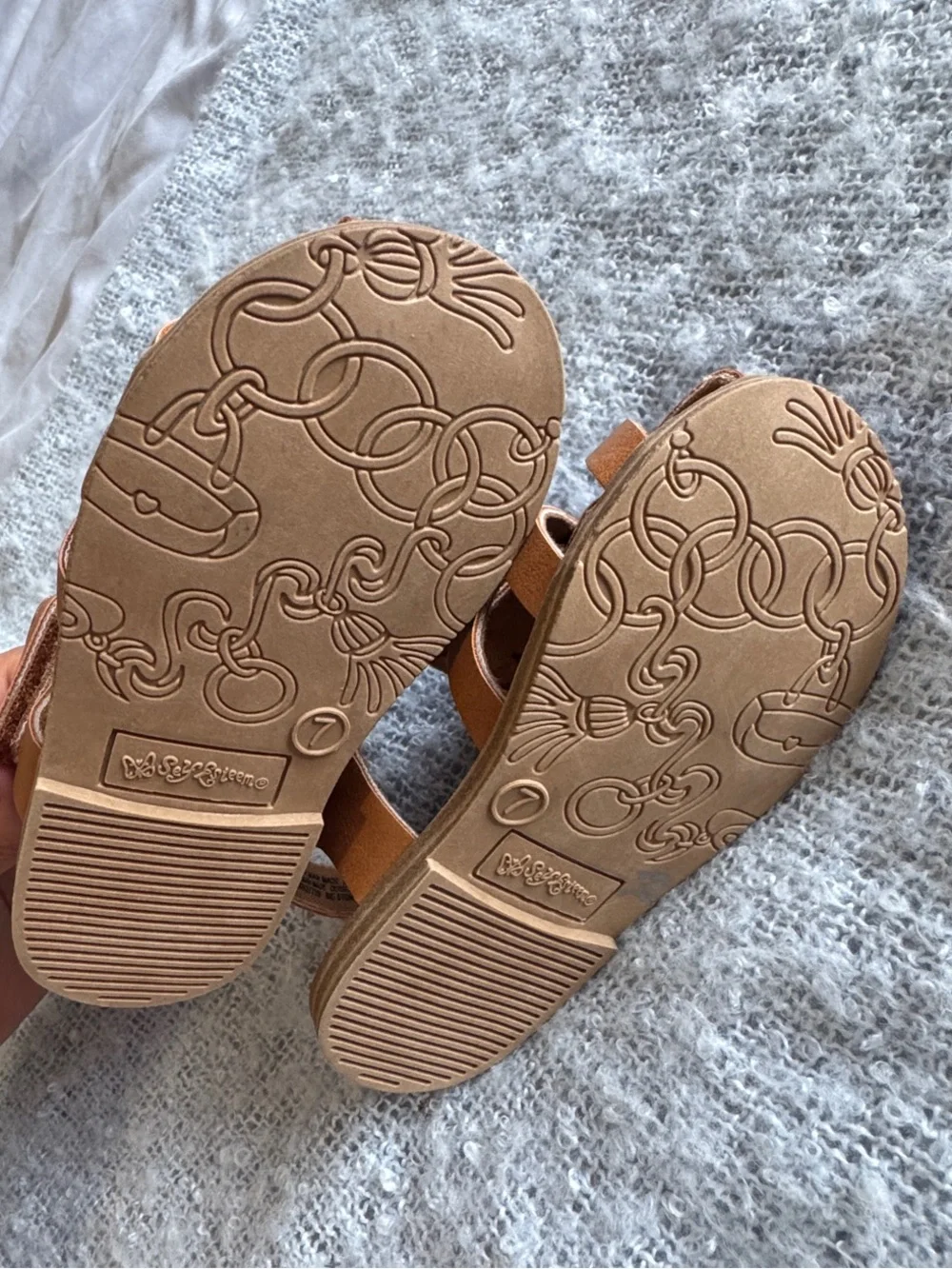 Self Esteem Girls Brown Woven Kids Sandals